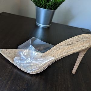 Cape Robbin Nude Slip on Heel Size 10